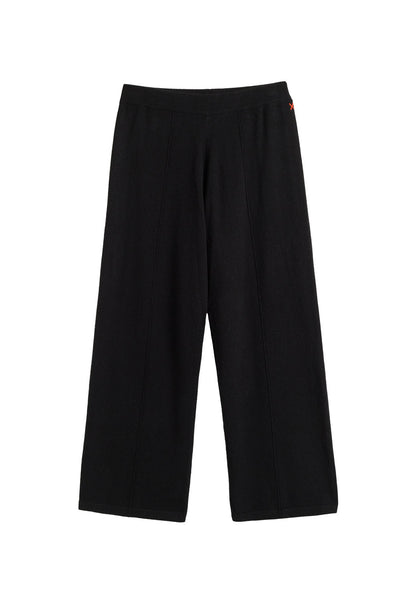 Black Wool-Cashmere Cropped Track Pants