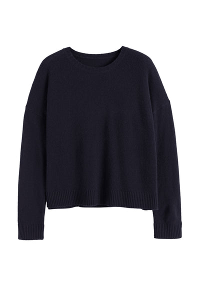 Black Wool-Cashmere Light Relaxed Sweater