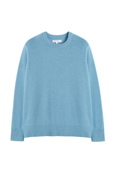 Sky-Blue Cloud Cashmere Slouchy Sweater
