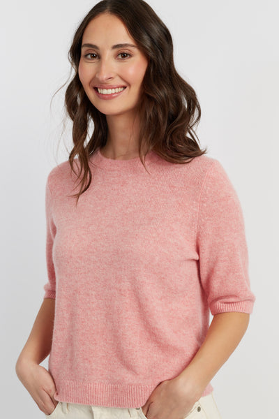 Pink-Marl Cloud Cashmere T-shirt