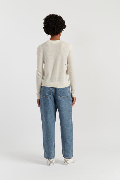 Cream Cloud Cashmere Cropped Sweater