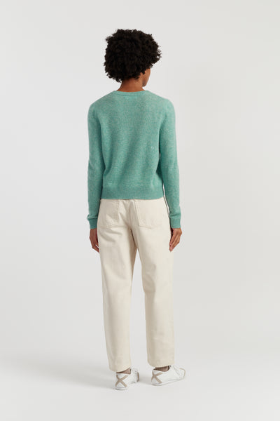 Spearmint Cloud Cashmere Cropped Sweater