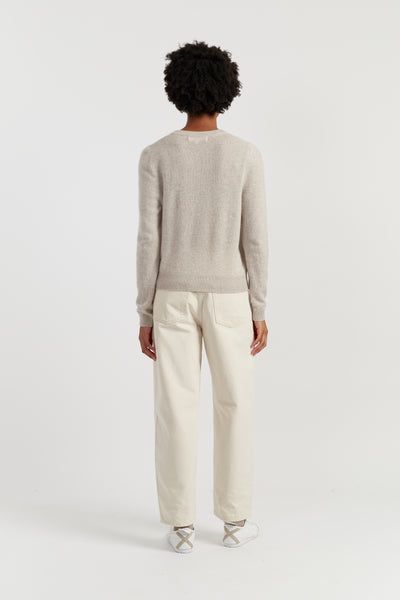 Taupe Cloud Cashmere Cropped Sweater