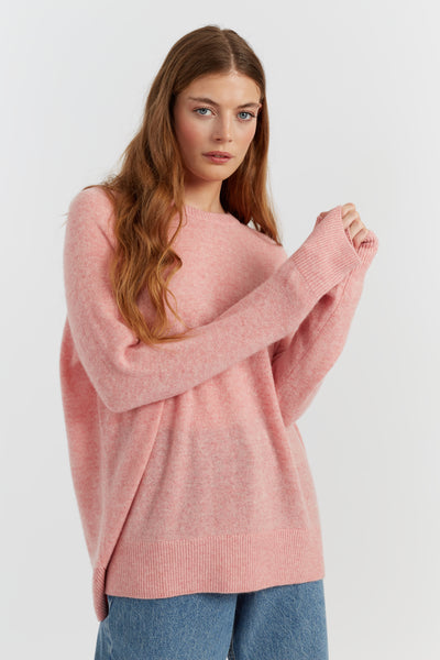 Pink-Marl Cloud Cashmere Slouchy Sweater
