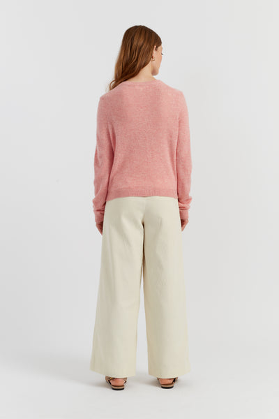 Pink-Marl Cloud Cashmere Cardigan