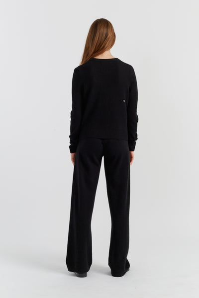 Black Cloud Cashmere Cropped Sweater