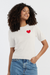 Cream Merino Heart Breton T-shirt