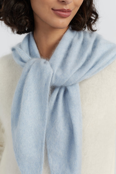 Baby-Blue Pure Cashmere Bandana