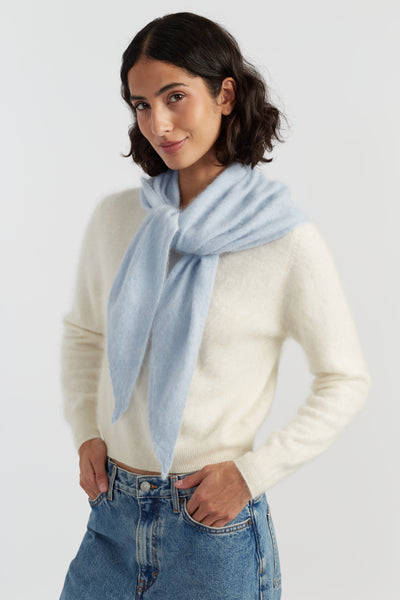 Baby-Blue Pure Cashmere Bandana