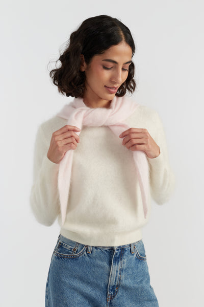 Peachy-Pink Pure Cashmere Bandana