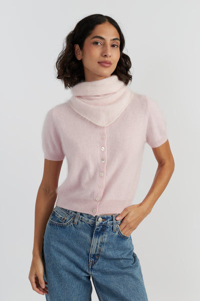 Peachy-Pink Pure Cashmere Bandana