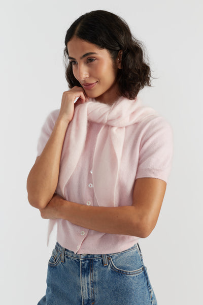 Peachy-Pink Pure Cashmere Bandana