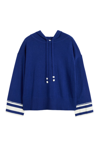 Blue Wool-Cashmere Ahoy! Hoodie