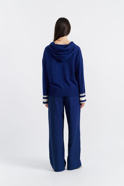 Blue Wool-Cashmere Ahoy! Hoodie