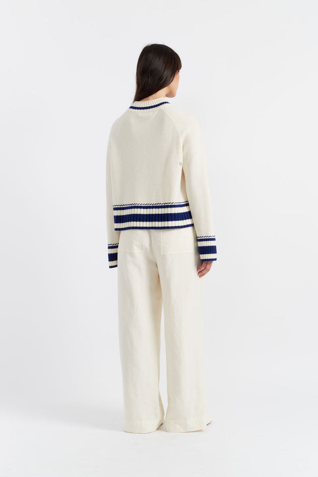 Cream Wool-Cashmere Guernsey Sweater image 4
