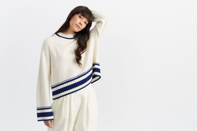 Cream Wool-Cashmere Guernsey Sweater image 3