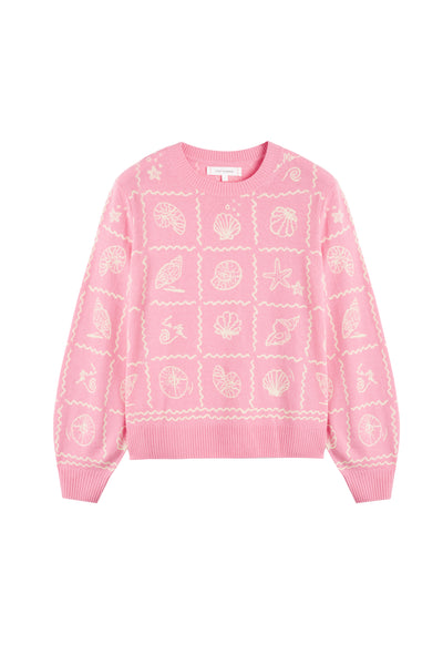 Pink Wool-Cashmere La Mer Sweater