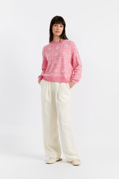 Pink Wool-Cashmere La Mer Sweater