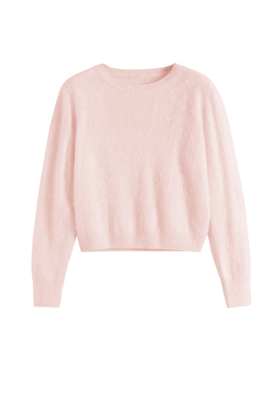 Peachy-Pink Brushed Pure Cashmere Sweater