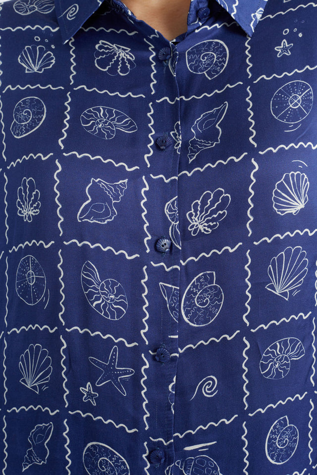 Blue Viscose-Rayon La Mer Shirt image 2