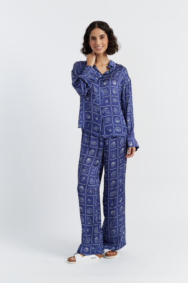 Blue Viscose-Rayon La Mer Shirt image 4
