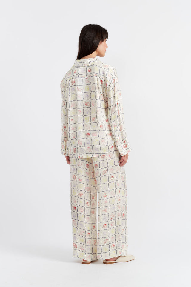 Cream Viscose-Rayon La Mer Trousers image 2
