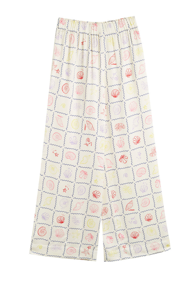 Cream Viscose-Rayon La Mer Trousers image 3