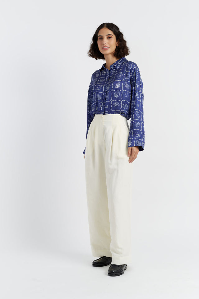 Blue Viscose-Rayon La Mer Shirt image 3
