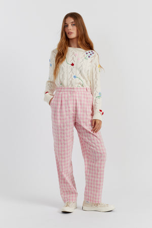 pink-linen-blend-gingham-trousers