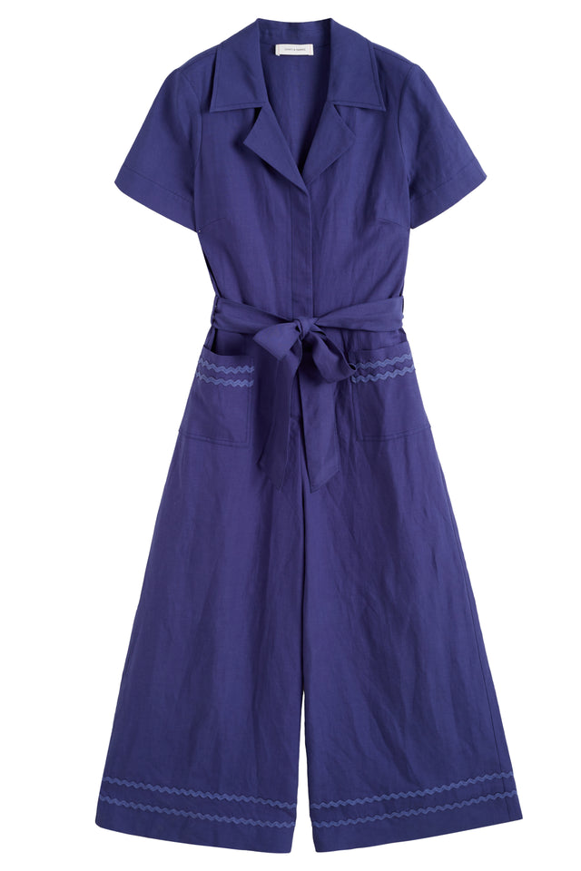 Blue Tencel-Linen La Mer Jumpsuit image 5