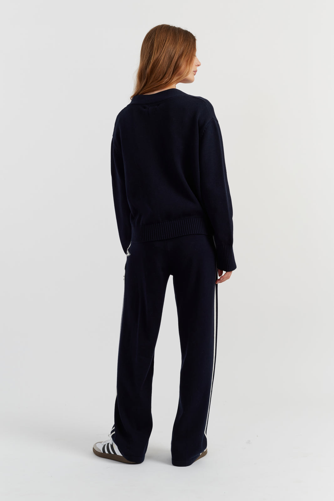 Navy Cotton Snoopy Varsity Cardigan - Chinti & Parker UK