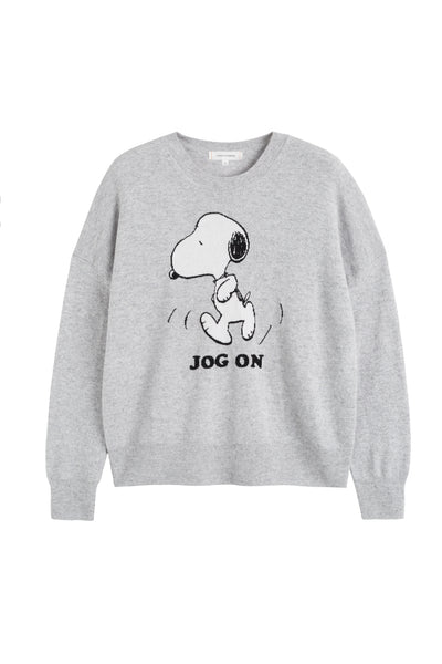 Light-Grey Wool-Cashmere Jog On Snoopy Sweater