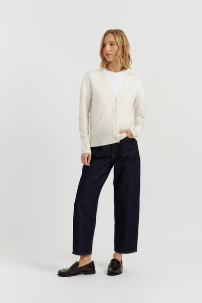 Cream Pure Merino Cardigan