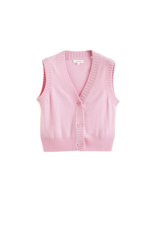 Pink-Lemonade Wool-Cashmere Waistcoat image 2
