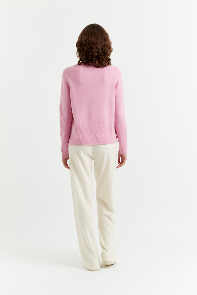 Candy-Pink Cashmere Boxy Sweater image 3