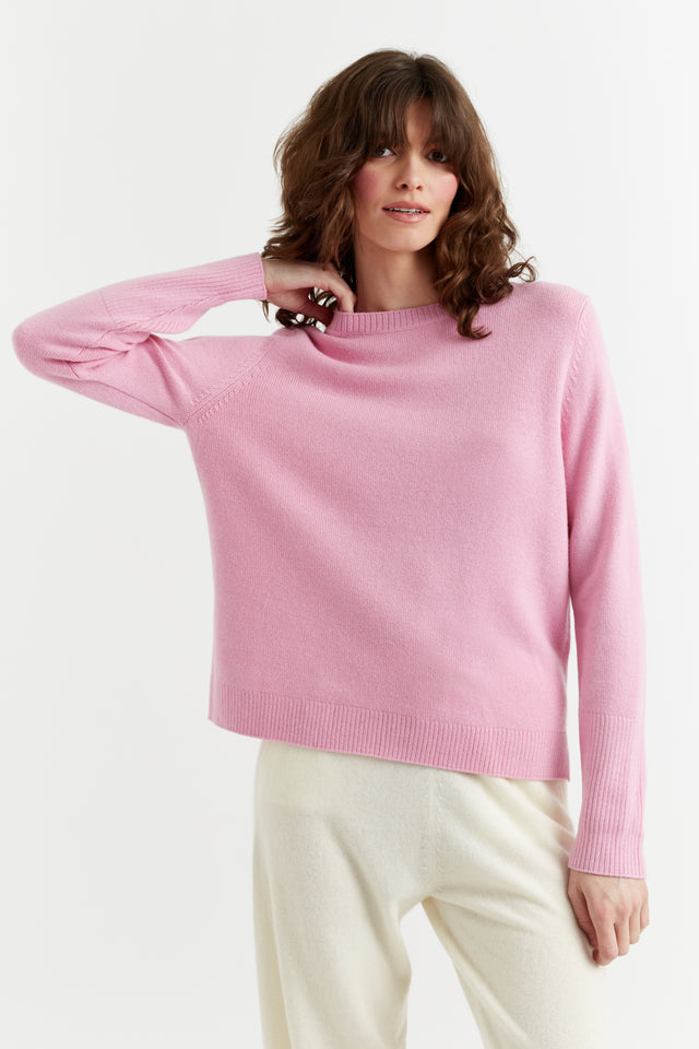 Candy-Pink Cashmere Boxy Sweater image 1