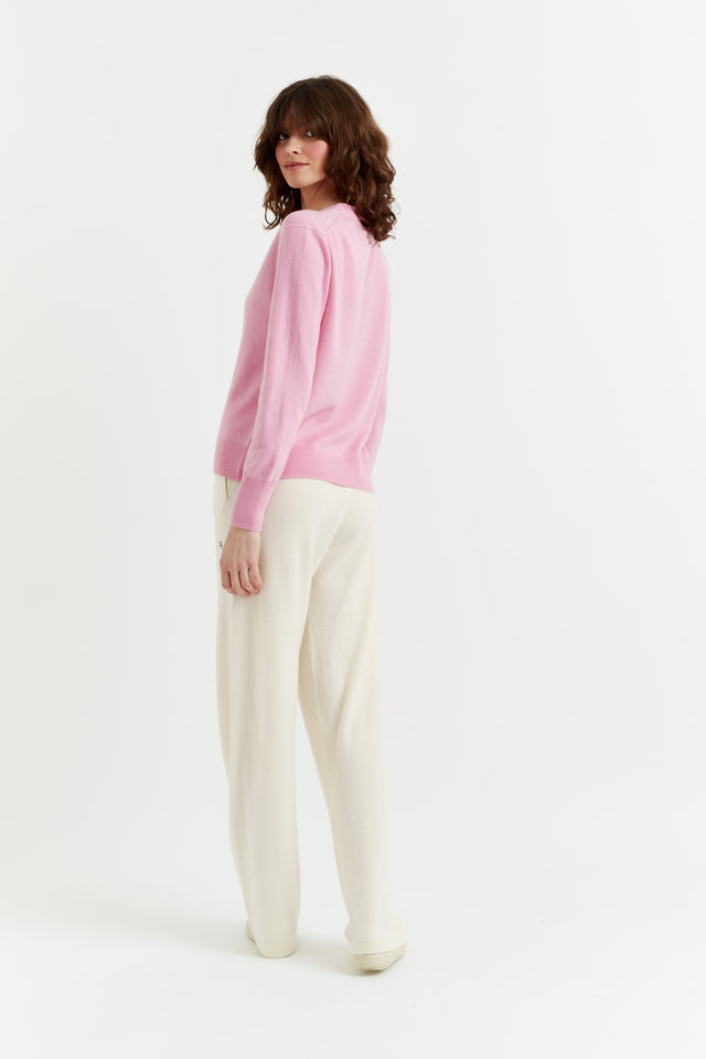 Candy-Pink Cashmere Cardigan image 3
