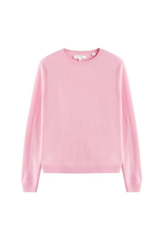 Candy-Pink Cashmere Crew Sweater image 2