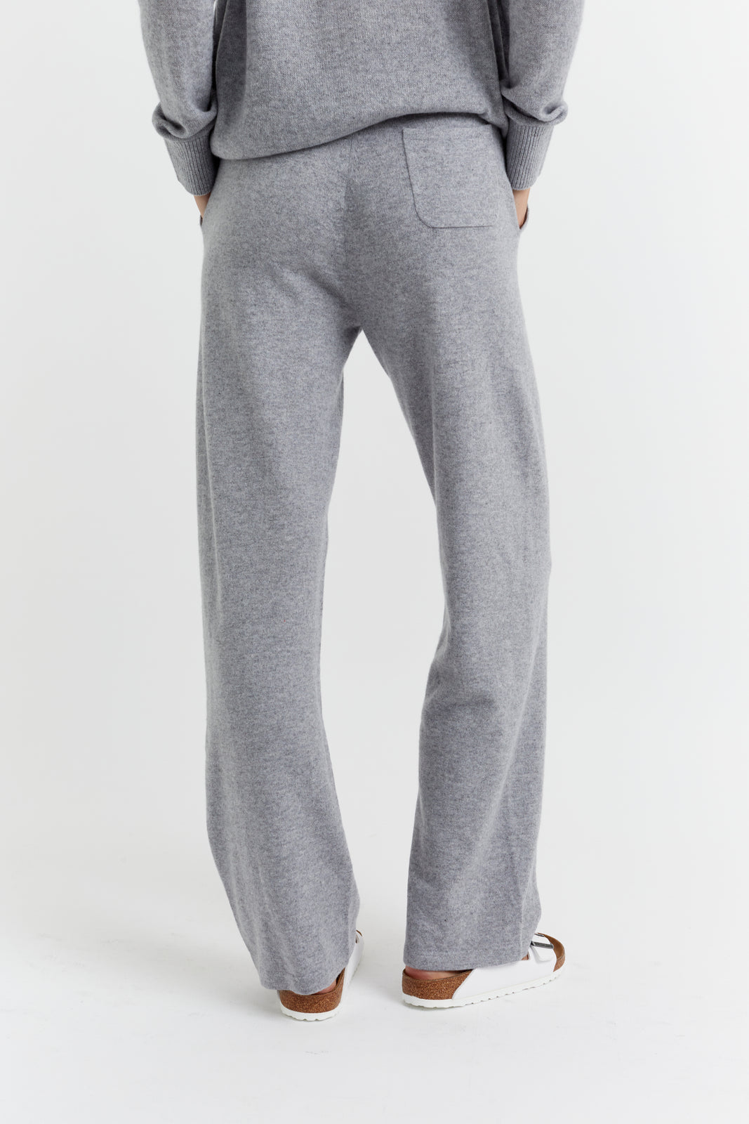 Grey-Marl Cashmere Wide-Leg Pants – Chinti & Parker UK