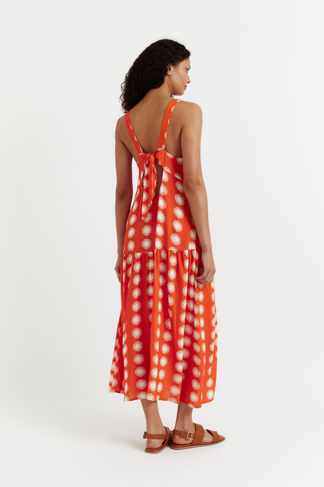 Orange Viscose Formentera Dress image 3