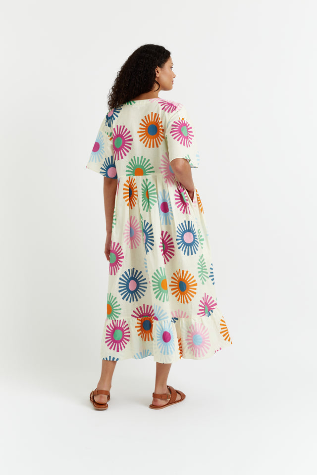 Cream Linen-Cotton Soleil Dress image 3
