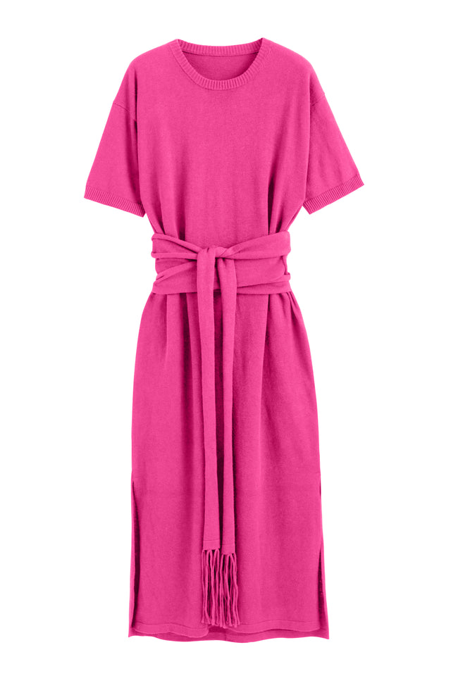 Berry-Pink Linen-Cotton Monaco Dress image 2