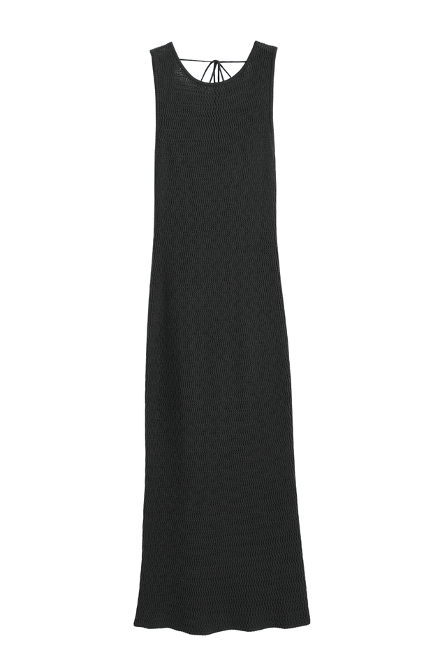 Black Linen-Cotton Ibiza Dress image 2