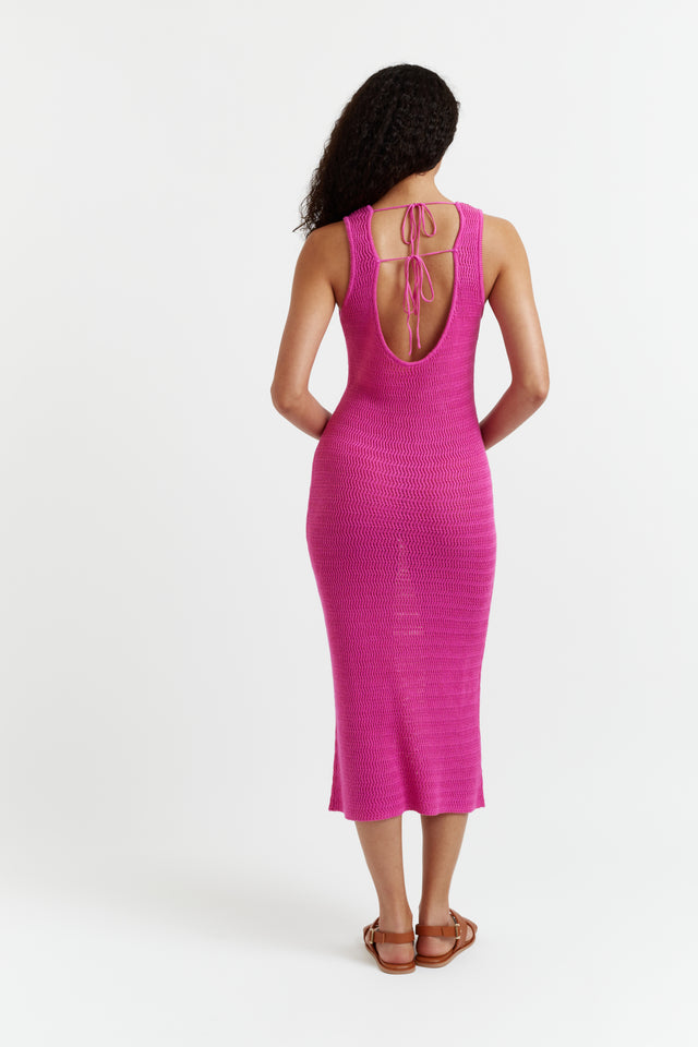Berry-Pink Linen-Cotton Ibiza Dress image 3