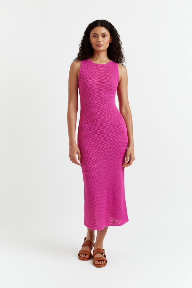 Berry-Pink Linen-Cotton Ibiza Dress image 1