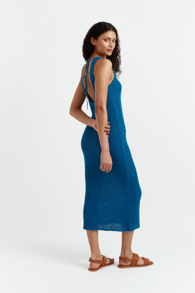 Blue Linen-Cotton Ibiza Dress image 1