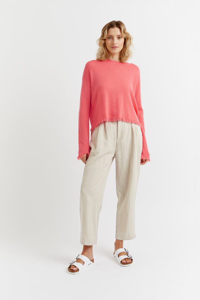 Coral Wool-Cashmere Fringe Sweater image 4