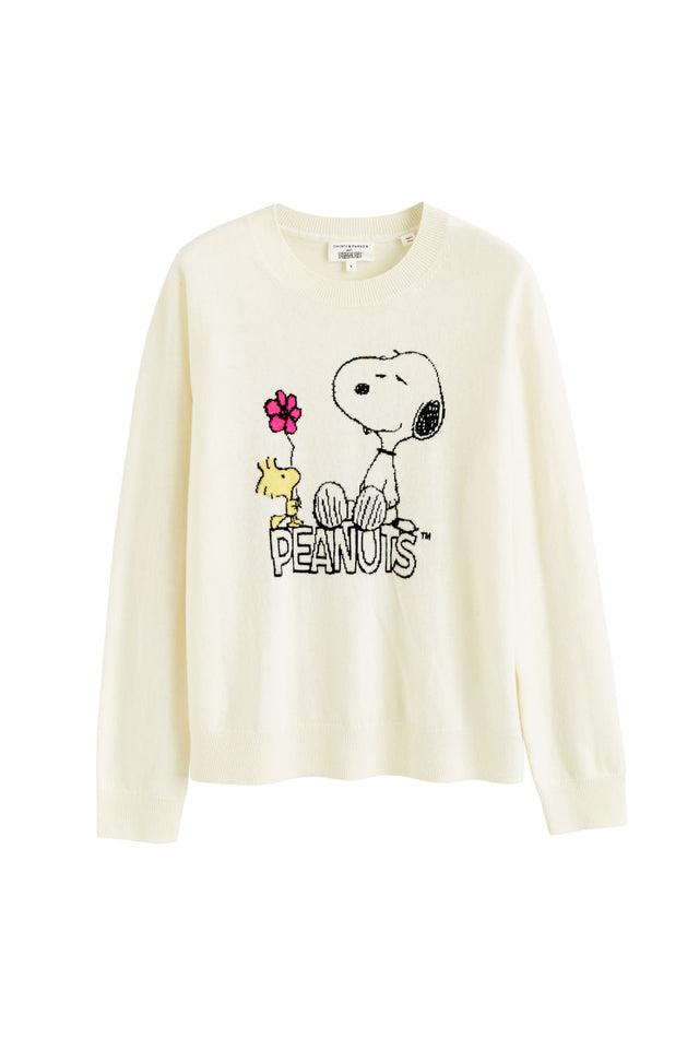 Cream Wool-Cashmere Flower Power Peanuts Sweater image 2