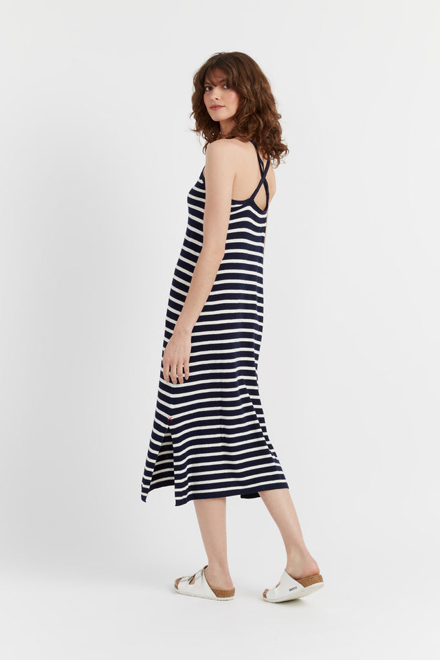 Navy Cotton-Linen Summer Dress image 3