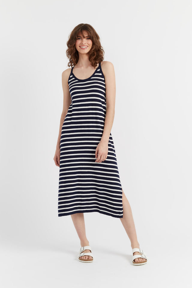 Navy Cotton-Linen Summer Dress image 1